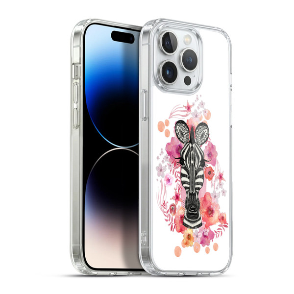 Monika Strigel Animals And Flowers Zebra Soft Gel Case for Apple iPhone 13 Pro Max & MagSafe
