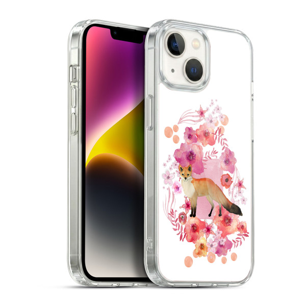 Monika Strigel Animals And Flowers Fox Soft Gel Case for Apple iPhone 14