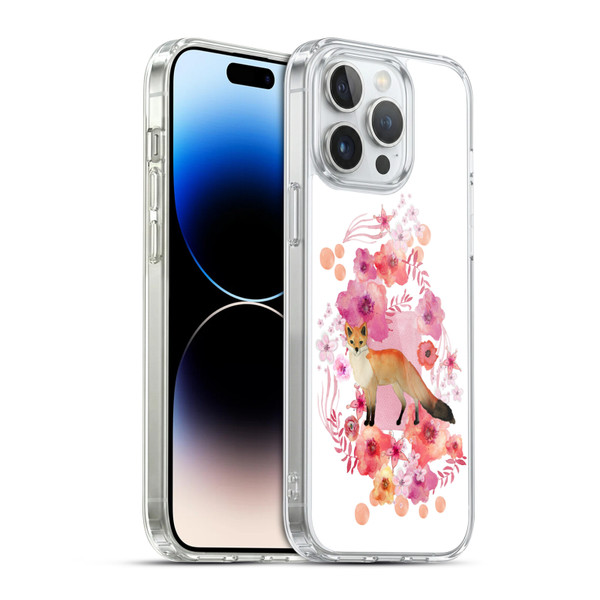Monika Strigel Animals And Flowers Fox Soft Gel Case for Apple iPhone 14 Pro Max & MagSafe