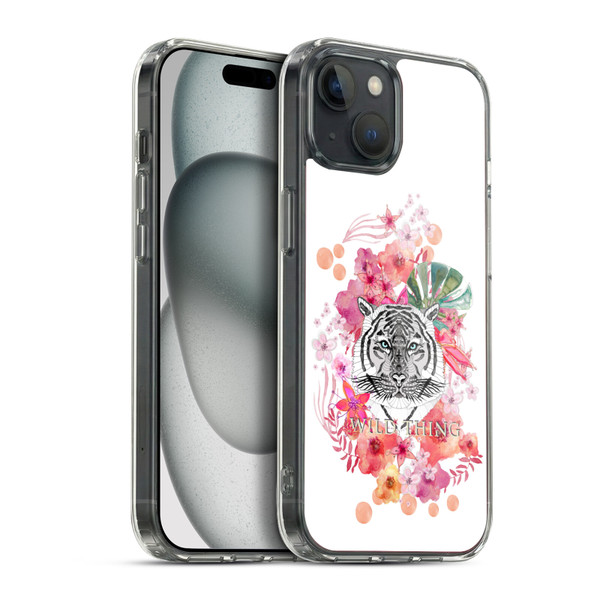 Monika Strigel Animals And Flowers Tiger Soft Gel Case for Apple iPhone 15 Plus & MagSafe