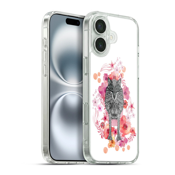Monika Strigel Animals And Flowers Wolf Soft Gel Case for Apple iPhone 16 Plus & MagSafe