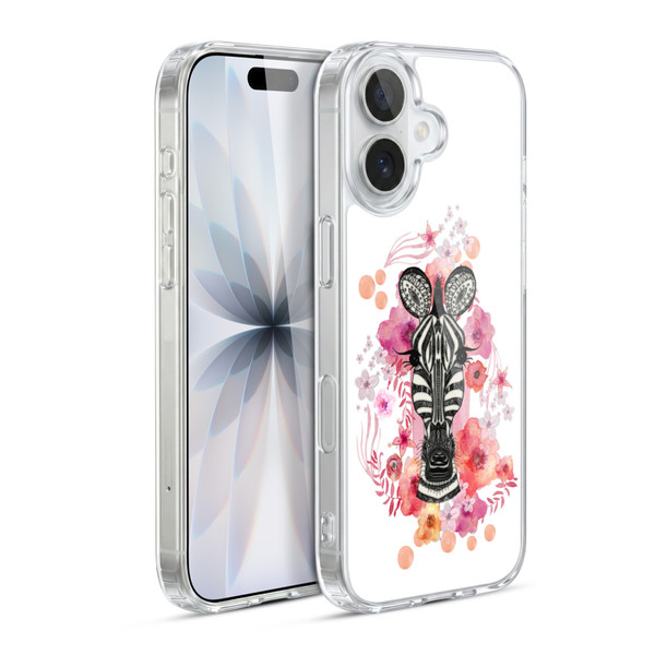 Monika Strigel Animals And Flowers Zebra Soft Gel Case for Apple iPhone 17