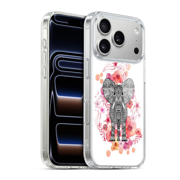 Monika Strigel Animals And Flowers Elephant Aztec Soft Gel Case for Apple iPhone 17 Pro