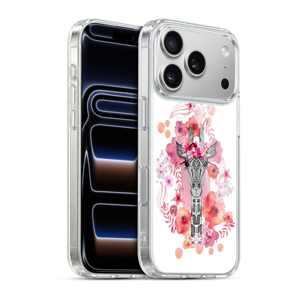 Monika Strigel Animals And Flowers Giraffe Soft Gel Case for Apple iPhone 17 Pro