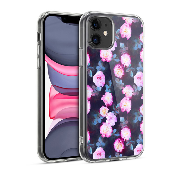 Micklyn Le Feuvre Florals 2 Twilight Roses Soft Gel Case for Apple iPhone 11