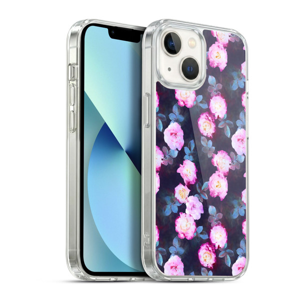 Micklyn Le Feuvre Florals 2 Twilight Roses Soft Gel Case for Apple iPhone 13