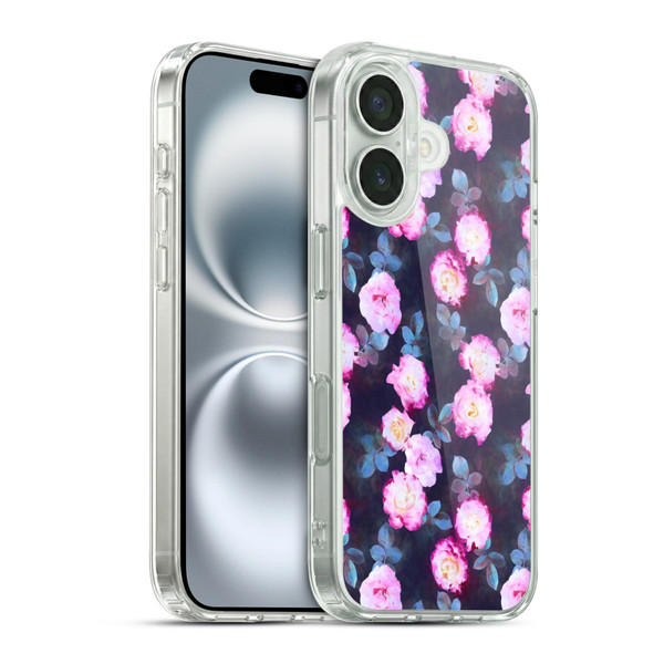 Micklyn Le Feuvre Florals 2 Twilight Roses Soft Gel Case for Apple iPhone 16 & MagSafe