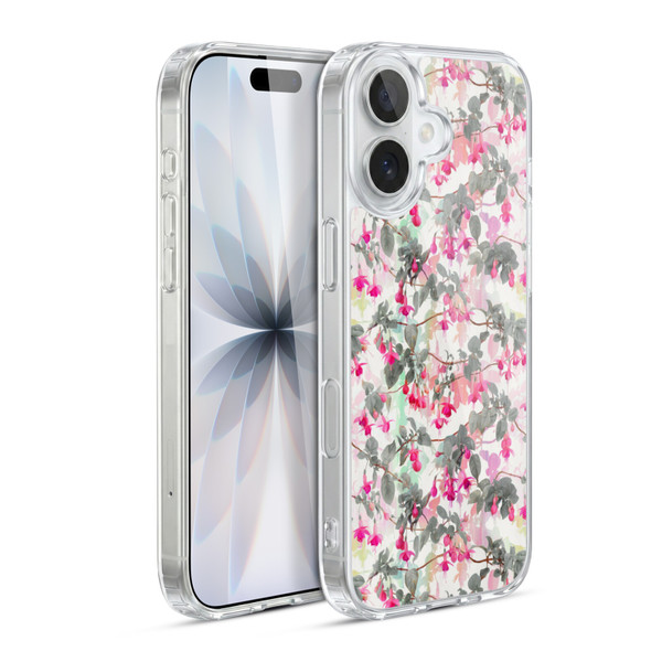 Micklyn Le Feuvre Florals 2 Rainbow Fuchsia Floral Pattern Soft Gel Case for Apple iPhone 17