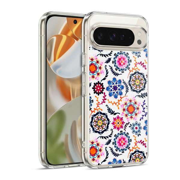 Micklyn Le Feuvre Florals 2 Happy Colour Suzani Inspired Pattern Soft Gel Case for Google Pixel 9 / Pixel 9 Pro