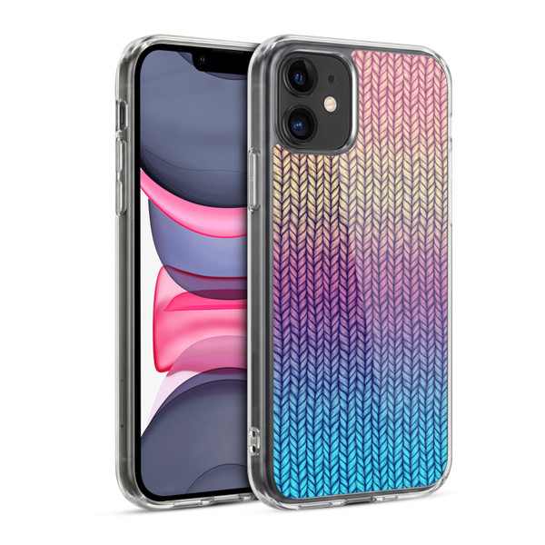 Micklyn Le Feuvre Patterns Rainbow Chunky Knit Soft Gel Case for Apple iPhone 11