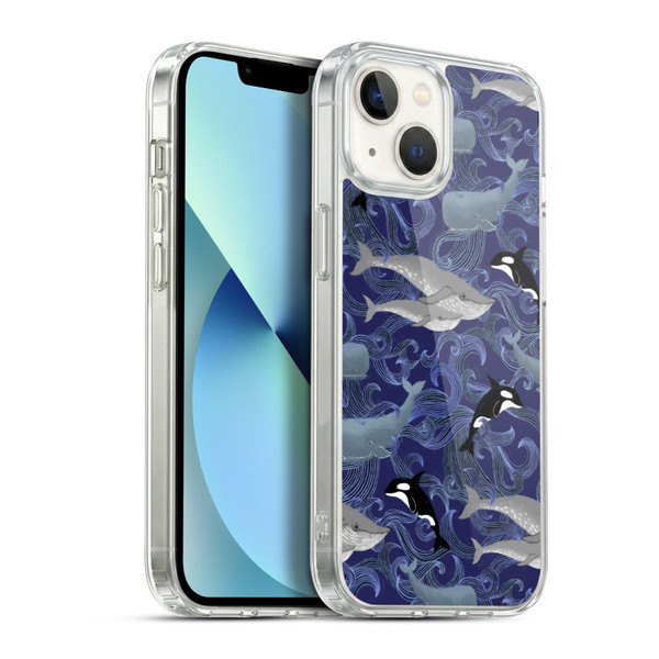 Micklyn Le Feuvre Patterns Giants in Purple Soft Gel Case for Apple iPhone 13