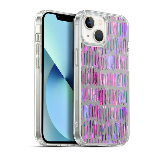 Micklyn Le Feuvre Patterns Messy Watercolour Stripes Soft Gel Case for Apple iPhone 13