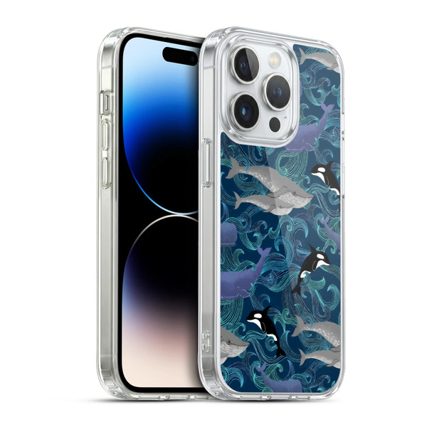 Micklyn Le Feuvre Patterns Giants in Teal Soft Gel Case for Apple iPhone 13 Pro & MagSafe