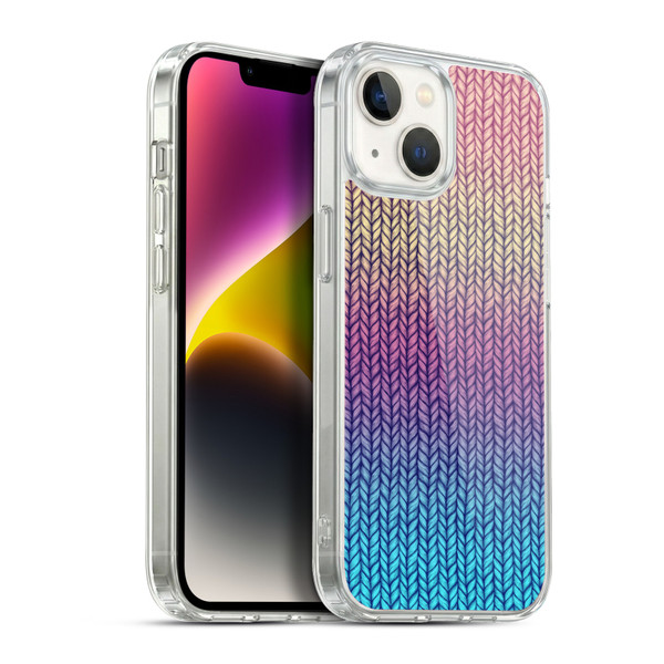 Micklyn Le Feuvre Patterns Rainbow Chunky Knit Soft Gel Case for Apple iPhone 14