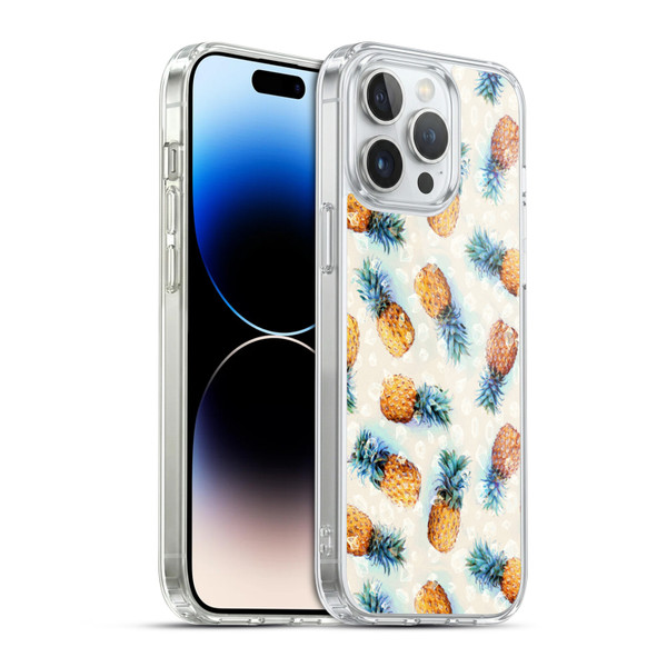 Micklyn Le Feuvre Patterns Pineapples and Crystals Soft Gel Case for Apple iPhone 14 Pro Max & MagSafe