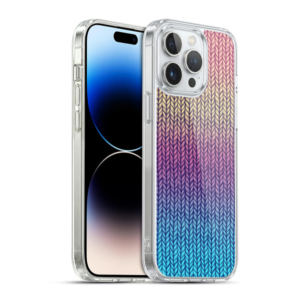 Micklyn Le Feuvre Patterns Rainbow Chunky Knit Soft Gel Case for Apple iPhone 14 Pro Max & MagSafe