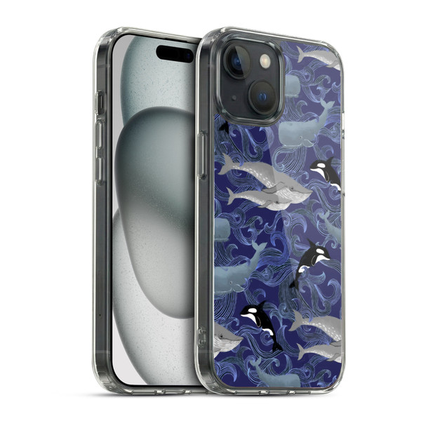 Micklyn Le Feuvre Patterns Giants in Purple Soft Gel Case for Apple iPhone 15 & MagSafe