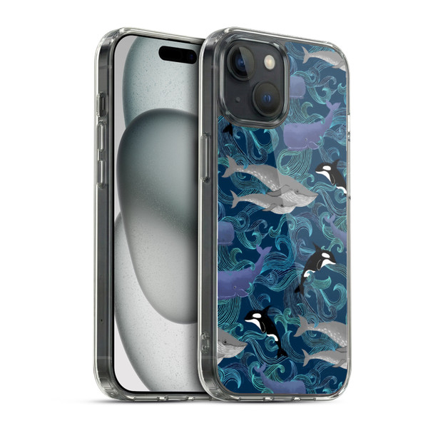 Micklyn Le Feuvre Patterns Giants in Teal Soft Gel Case for Apple iPhone 15 & MagSafe