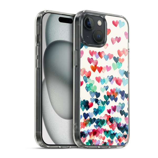 Micklyn Le Feuvre Patterns Watercolour Heart Connections Soft Gel Case for Apple iPhone 15 & MagSafe