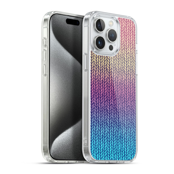 Micklyn Le Feuvre Patterns Rainbow Chunky Knit Soft Gel Case for Apple iPhone 15 Pro Max & MagSafe