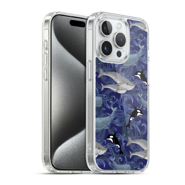 Micklyn Le Feuvre Patterns Giants in Purple Soft Gel Case for Apple iPhone 15 Pro & MagSafe