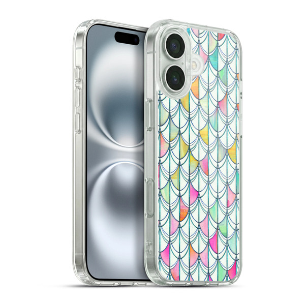 Micklyn Le Feuvre Patterns Fish Scale Cutout Soft Gel Case for Apple iPhone 16 Plus & MagSafe