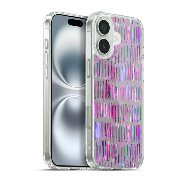 Micklyn Le Feuvre Patterns Messy Watercolour Stripes Soft Gel Case for Apple iPhone 16 Plus & MagSafe