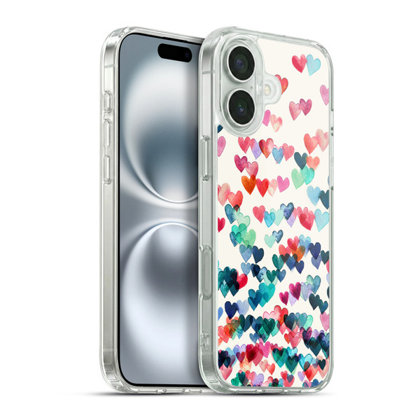 Micklyn Le Feuvre Patterns Watercolour Heart Connections Soft Gel Case for Apple iPhone 16 Plus & MagSafe