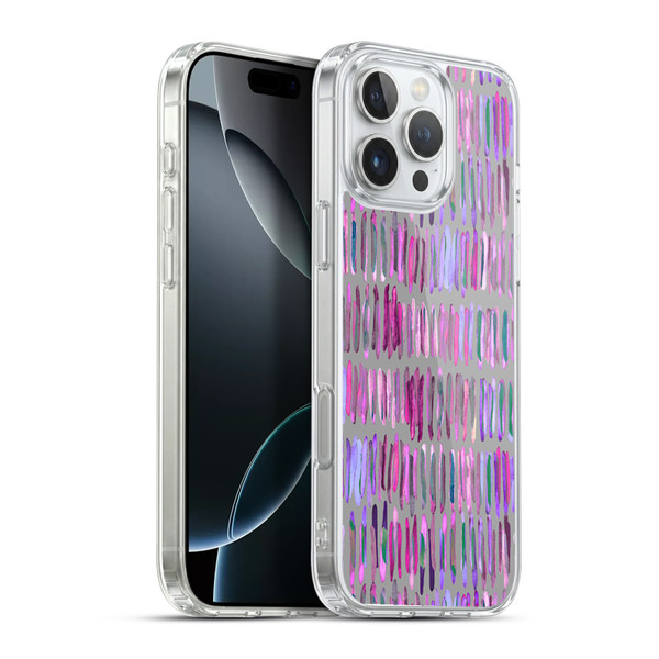 Micklyn Le Feuvre Patterns Messy Watercolour Stripes Soft Gel Case for Apple iPhone 16 Pro Max & MagSafe