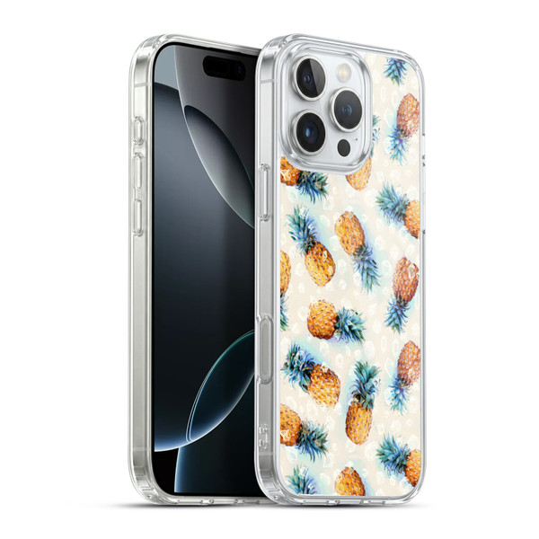 Micklyn Le Feuvre Patterns Pineapples and Crystals Soft Gel Case for Apple iPhone 16 Pro Max & MagSafe