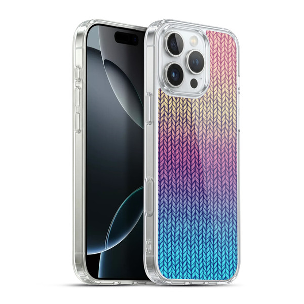 Micklyn Le Feuvre Patterns Rainbow Chunky Knit Soft Gel Case for Apple iPhone 16 Pro Max & MagSafe
