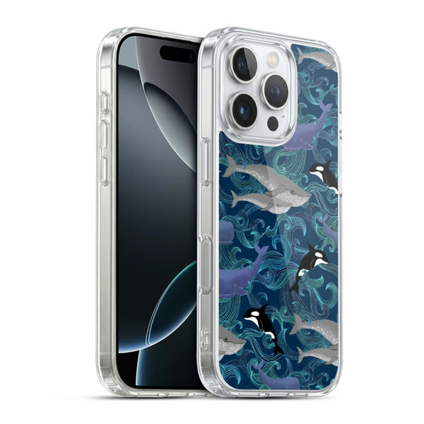 Micklyn Le Feuvre Patterns Giants in Teal Soft Gel Case for Apple iPhone 16 Pro & MagSafe