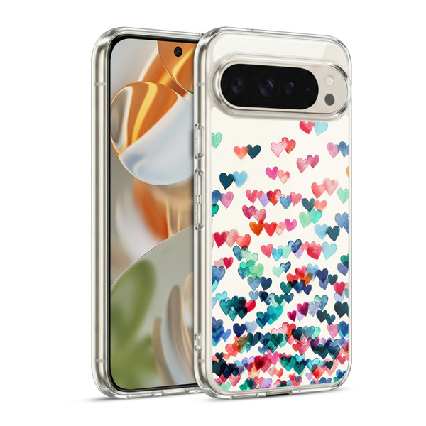 Micklyn Le Feuvre Patterns Watercolour Heart Connections Soft Gel Case for Google Pixel 9 / Pixel 9 Pro