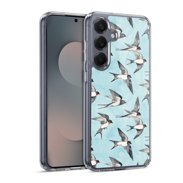 Micklyn Le Feuvre Patterns Swallow Flight Soft Gel Case for Samsung Galaxy S25 & MagSafe