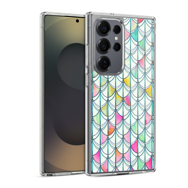 Micklyn Le Feuvre Patterns Fish Scale Cutout Soft Gel Case for Samsung Galaxy S25 Ultra & MagSafe