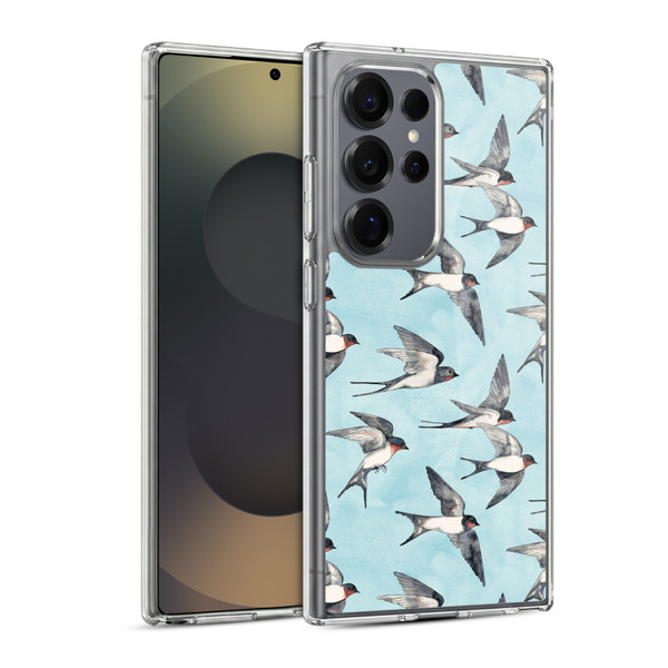 Micklyn Le Feuvre Patterns Swallow Flight Soft Gel Case for Samsung Galaxy S25 Ultra & MagSafe