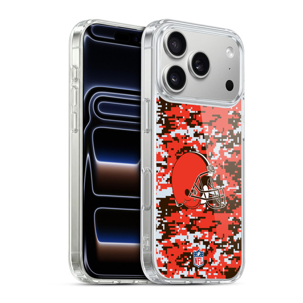 NFL Cleveland Browns Graphics Digital Camouflage Soft Gel Case for Apple iPhone 17 Pro