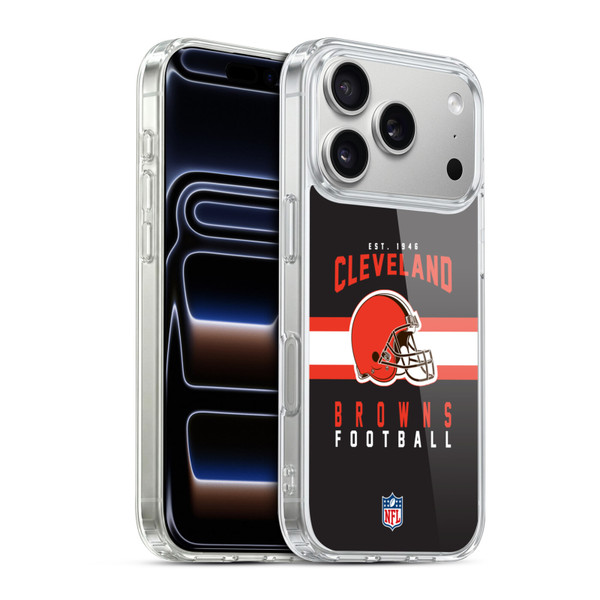 NFL Cleveland Browns Graphics Helmet Typography Soft Gel Case for Apple iPhone 17 Pro