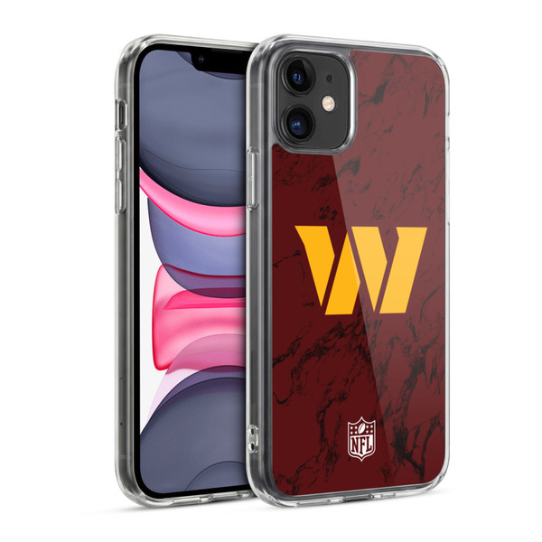 NFL Washington Football Team Graphics Coloured Marble Soft Gel Case for Apple iPhone 11