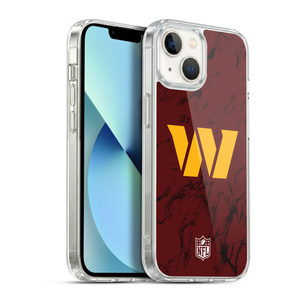 NFL Washington Football Team Graphics Coloured Marble Soft Gel Case for Apple iPhone 13