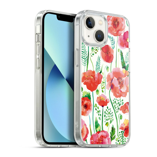 Ninola Floral Red Soft Gel Case for Apple iPhone 13