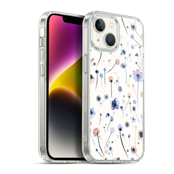 Ninola Floral Blue Soft Soft Gel Case for Apple iPhone 14