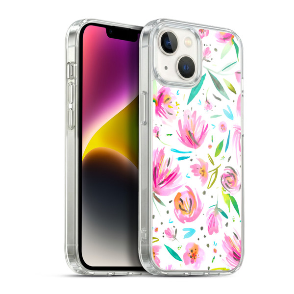 Ninola Floral Peonies Pink Soft Gel Case for Apple iPhone 14