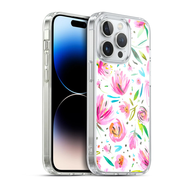 Ninola Floral Peonies Pink Soft Gel Case for Apple iPhone 14 Pro & MagSafe
