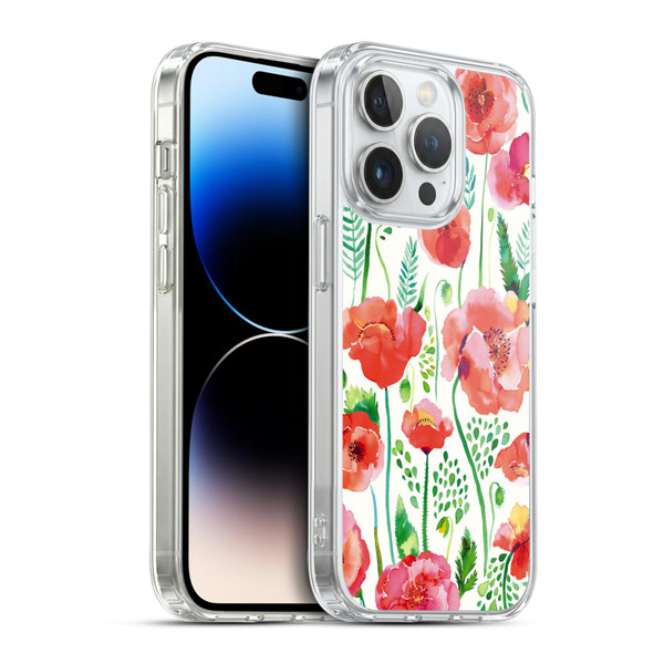 Ninola Floral Red Soft Gel Case for Apple iPhone 14 Pro & MagSafe
