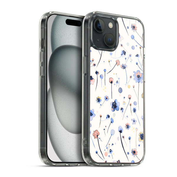 Ninola Floral Blue Soft Soft Gel Case for Apple iPhone 15 Plus & MagSafe