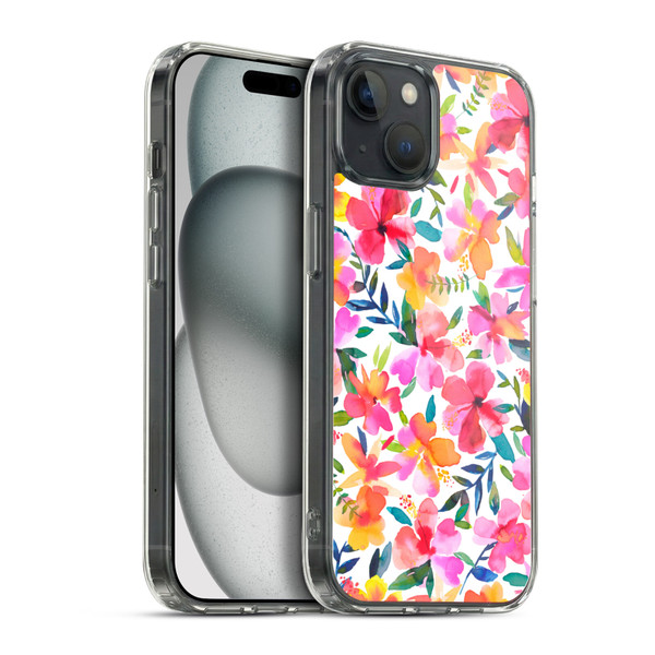 Ninola Floral Hibiscus Soft Gel Case for Apple iPhone 15 Plus & MagSafe