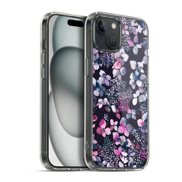 Ninola Floral Hydrangea Astronomical Soft Gel Case for Apple iPhone 15 Plus & MagSafe