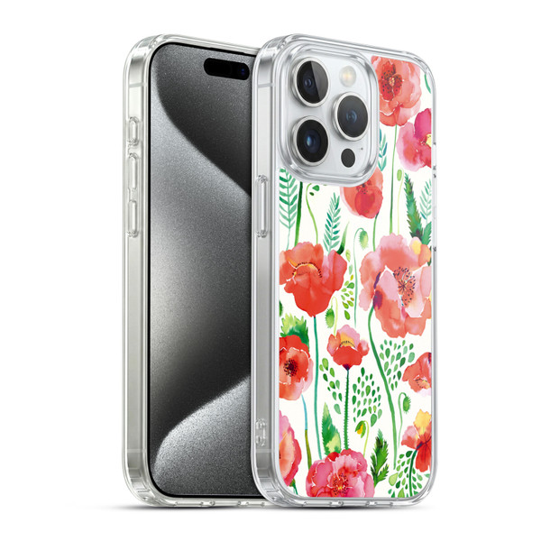 Ninola Floral Red Soft Gel Case for Apple iPhone 15 Pro & MagSafe