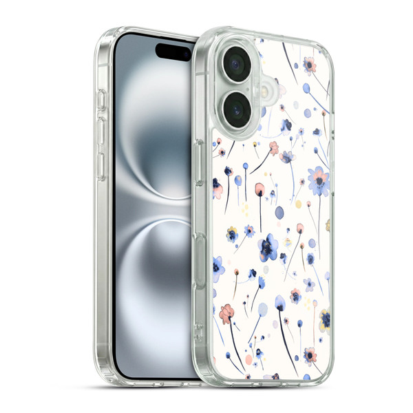 Ninola Floral Blue Soft Soft Gel Case for Apple iPhone 16 & MagSafe